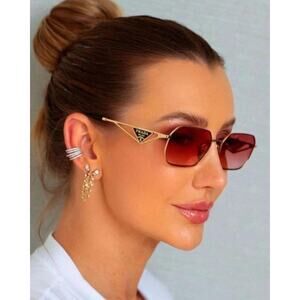 NEW Prada PR A51S Sunglasses in Gold Pink $585